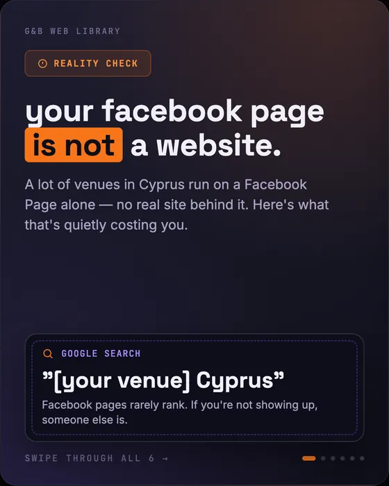 Your Facebook page is not a website, slide 1 of 6